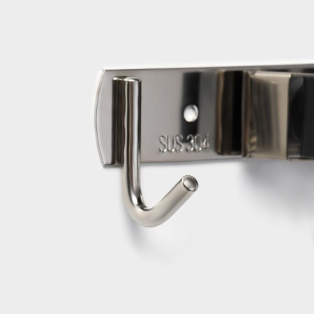 Holder for a mop and broom of a share, with hooks-2