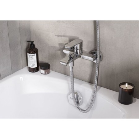 Santek's bath mixer "Arma", short spout, with accessories, chrome-3