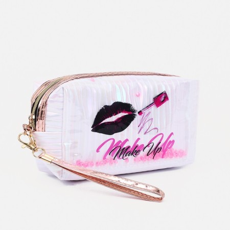 Cosmetic bag with lightning, white color