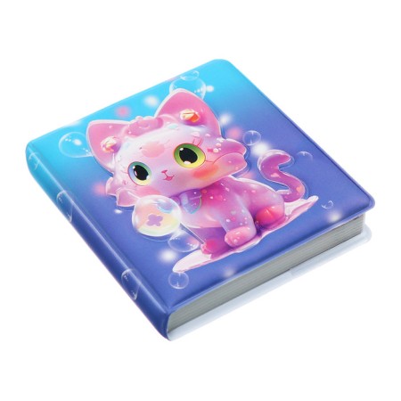 Notebook Gift Book 96l, Line, Color Block, PVC Cat cover 3D (9.5x10.5cm)-3