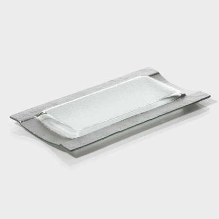 Glass Serving "Shine", 32 × 16 × 2.5 cm, silver color-1