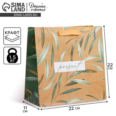 Square Gift Craft Package, Present, 22 x 22 x 11 cm
