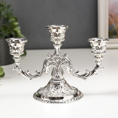 Summary Metal for 3 candles "Nature Patterns" 20x14x10 cm