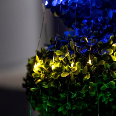 Girlynda "Horse tail" 10 threads of 2 m, silver thread, 200 LED, glow of multi, 2 modes, solar battery-3