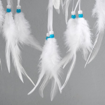 Dreams of Dreams from the evil eye "White Sun" with feathers 22x60 cm-4