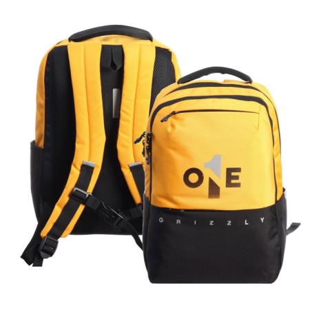 Youth backpack 43 x 29 x 15 cm, Grizzly, ergonomic back, laptop department, black