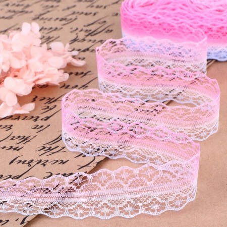 Capricon lace "Gradient", 28 mm × 10 ± 1 m, pink/lilac # 6 color-2