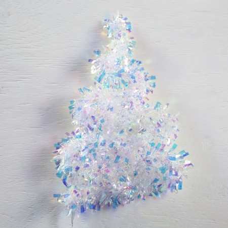 Garland "tinsel" 1 m dew, ip20, mother -of -pearl thread, 22 LED, 6 layers, d = 5 cm, glow warm white, CR2032x2-1