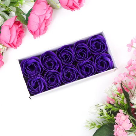 Soap roses, purple, set of 10 pcs.-7