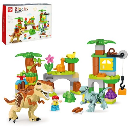 Designer "Dinosaur Park", 2 assembly options, 80 parts