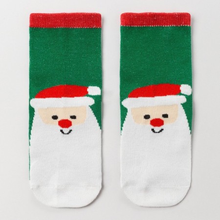 Children's socks "Frost red nose", green color, size 18-20
