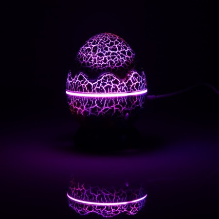 Light device "Dinosaurian egg" 10 cm, speaker, removable hemisphere, glow of RGB, remote control, USB, blue-14