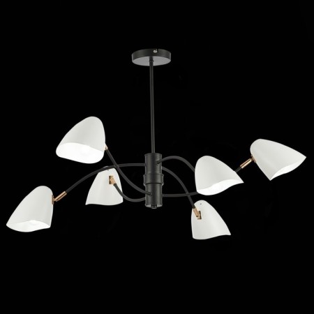 Ceiling EVOLUCE lamp. Sle103602-06. Satta. 6x40 watts, E14, 89x89x53.5 cm, black color, gold-1