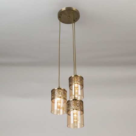 Suspended lamp Citilux "Emir" CL467033, 30x30x120 cm, 3x75W, E27, brown color-6