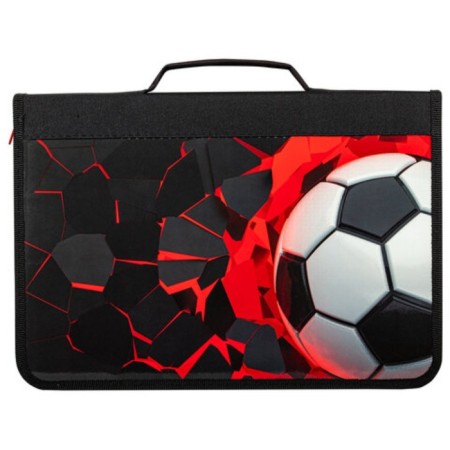 Brauberg A4 Lightning folder with a pen, with an organizer, 1 department, Black Football, 270992