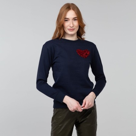 Female sweatshirt, dark blue color, size 44 (m)-1