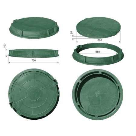 Luke of PPC revision, type "l", d = 58 cm, up to 3 tons, green-2