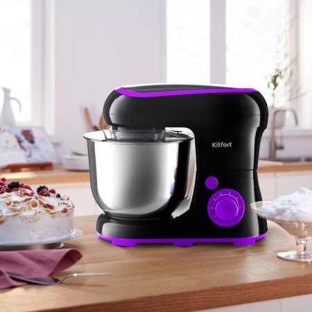 Mixer KitFort KT-3046-1, Planetarny, 1300 W, 5 l, 6 speeds, black-violet-1