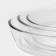 A set of oval baking forms, 3 subjects: 1.5 l, 2 l, 3 l, heat -resistant glass