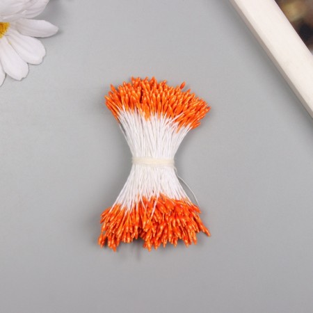 Stamens for artificial flowers gloss "risinki" orange set 360 pcs length 6 cm