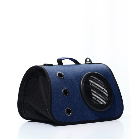 An animal carrier bag with a window, blue, 40 x 26 x 26 cm-1