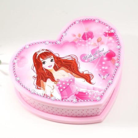 Musical pink box with a princess 19x16x6 cm-2