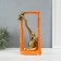 Souvenir Ceramics "Elephant with an elephant - support. Rectangle" Orange with gold 5.5x13.5x26 cm 1032365