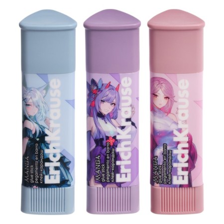 Glue-pencil 13 g Erichkrause Prism "Manga" PVP, triangular, mix-6