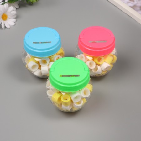 Glue tape plastic in the jar "White and lemon" NR 40 pcs 1.2 cm, dl. 0.9 m 7x7x9 cm-1