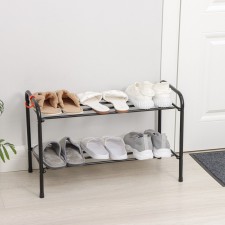 Shoe stand, 2 tiers, 65 × 30 × 45 cm, black color