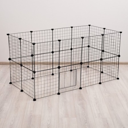 Coaters 24 sections, metal, black, 210 x 210 x 35 cm, (35 x 35 cm link)-1
