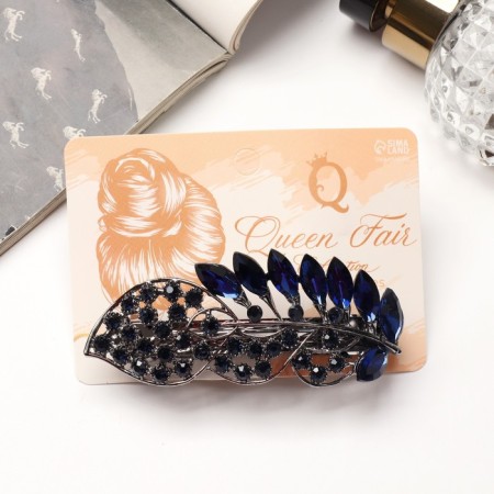 Hair hair clip "Blue Fog" Precious sheet, 9 cm-2