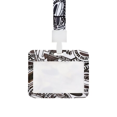 Badge horizontal, external 100 x 80mm, internal 52 x 82mm, tape 42 cm, graffiti-2