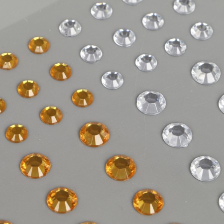 Rhound rhinestones "Round", 6-15 mm, 80 pcs., Gold/silver color, on the substrate-2