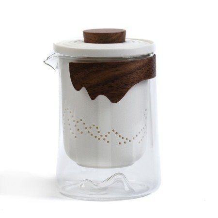 A set for a tea ceremony of 7 items per 6 people: a cup 50 ml, a kettle 400 ml, white-2