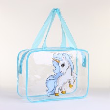 Cosmetic bag with lightning, blue color