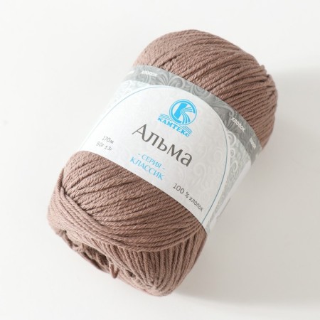 Yarn "Alma" 100% cotton 170m/50g (101 cappuccino)-1