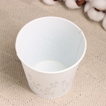 Kashpo "Bucket Landyshi" white, 12x12x11cm-2