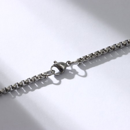 Pendant "Skull" with a pattern, color black silver, 70 cm-1