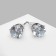 Earrings with rhinestones "Pusets" radiance, circle, d = 0.6, white color in silver