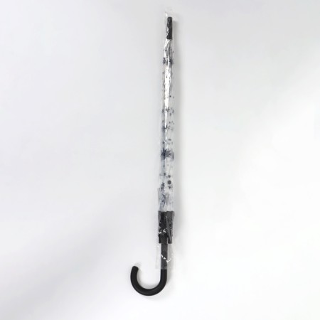Umbrella - a semiautomatic “pattern” cane, 8 spokes, r = 54 cm, the color is transparent/blue-3