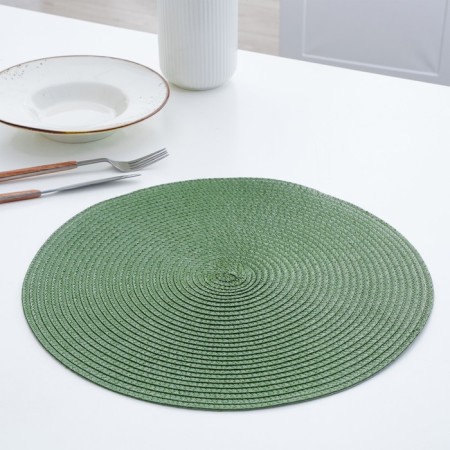 Serving napkin on the table “Loft”, d = 38 cm, green color-9