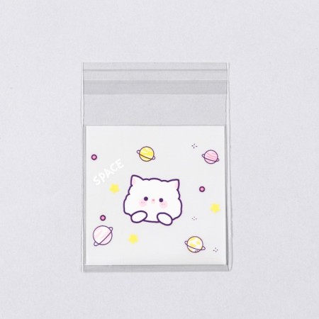 BOPP package with sticky tape, "Korean style", 7*7+3cm mix-1