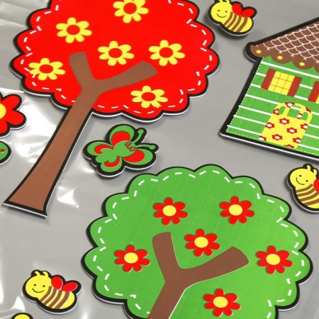 EVA sticker "houses and trees" 79x49 cm-1