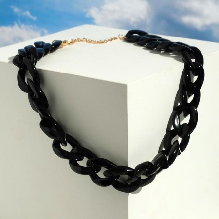 The necklace "chain" diagonal, black color, 45cm