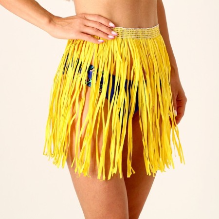 Hawaiian skirt, 40 cm, yellow color