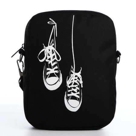 Youth bag with zipper, black color-4