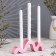 Summary "Waves" for three candles from gypsum, 23.5x3.5x8cm, pink