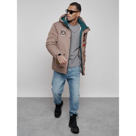 Male winter jacket, size 52, brown color-14