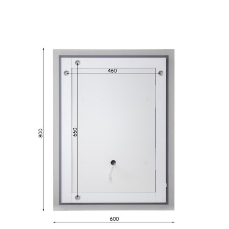 Domino London mirror, size 800x600 mm, with backlight-2